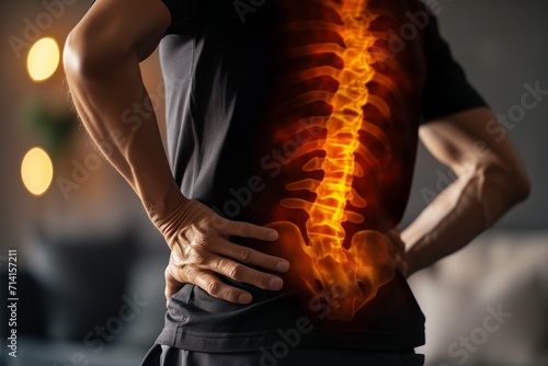 Person Suffering from Lower Back Pain photo