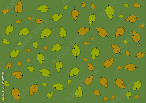 Fond feuilles automne hiver pin chene vertes arriere plan