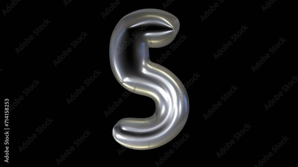 3d animation of light number 5 isolated on black background 3d animation of light number 5 isolated on black background