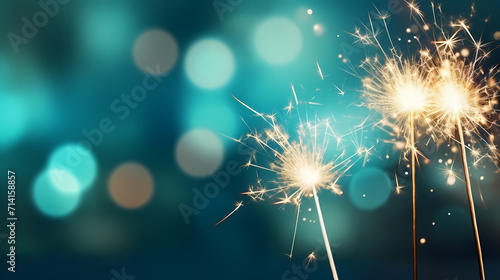 Beautiful creative holiday background with fireworks and sparkles