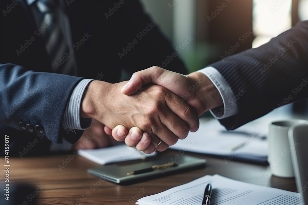 Businessman shaking hands a meeting with partners, with happiness outside, setting goals and planning the way to success. Collaborative teamwork. Businessman shaking hands a meeting with partners, with happiness outside, setting goals and planning the way to success. Collaborative teamwork.