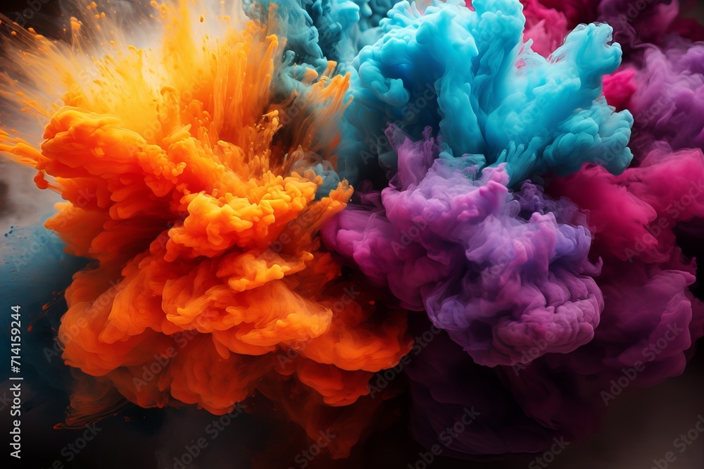 Abstract Colorful Burst Smoke Background Image Generated By AI Abstract Colorful Burst Smoke Background Image Generated By AI