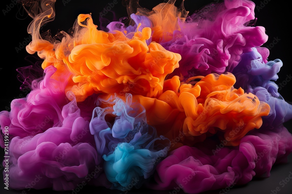 Abstract Colorful Burst Smoke Background Image Generated By AI Abstract Colorful Burst Smoke Background Image Generated By AI