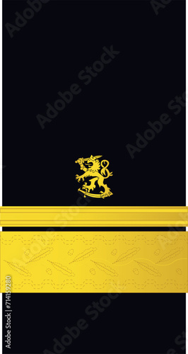 Shoulder sleeve pad military officer mark for the KONTRA-AMIRAALI (REAR ADMIRAL) insignia rank of the Finnish Navy