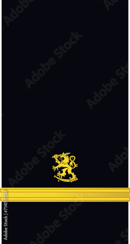 Shoulder sleeve pad military officer mark for the ALILUUTNANTTI (ENSIGN) insignia rank of the Finnish Navy