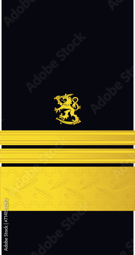 Shoulder sleeve pad military officer mark for the VARA-AMIRAALI (VICE ADMIRAL) insignia rank of the Finnish Navy