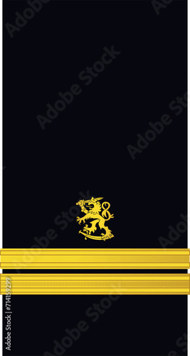 Shoulder sleeve pad military officer mark for the LUUTNANTTI (LIEUTENANT, JUNIOR GRADE) insignia rank of the Finnish Navy