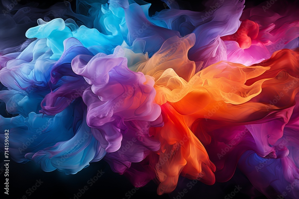 Fototapeta premium Abstract Colorful Burst Smoke Background Image Generated By AI