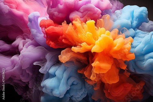 Abstract Colorful Burst Smoke Background Image Generated By AI