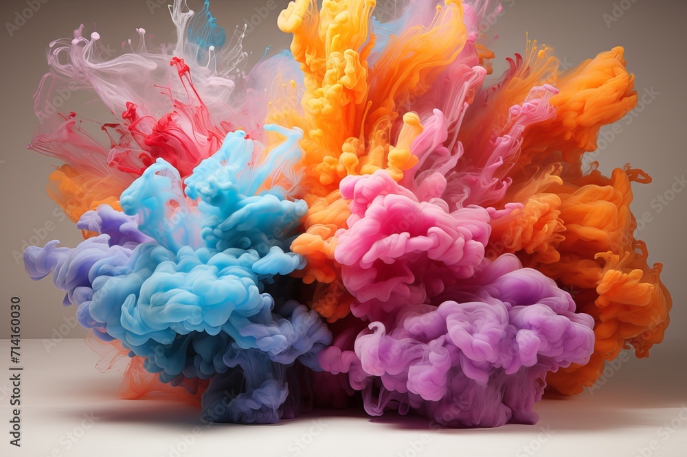 Fototapeta premium Abstract Colorful Burst Smoke Background Image Generated By AI