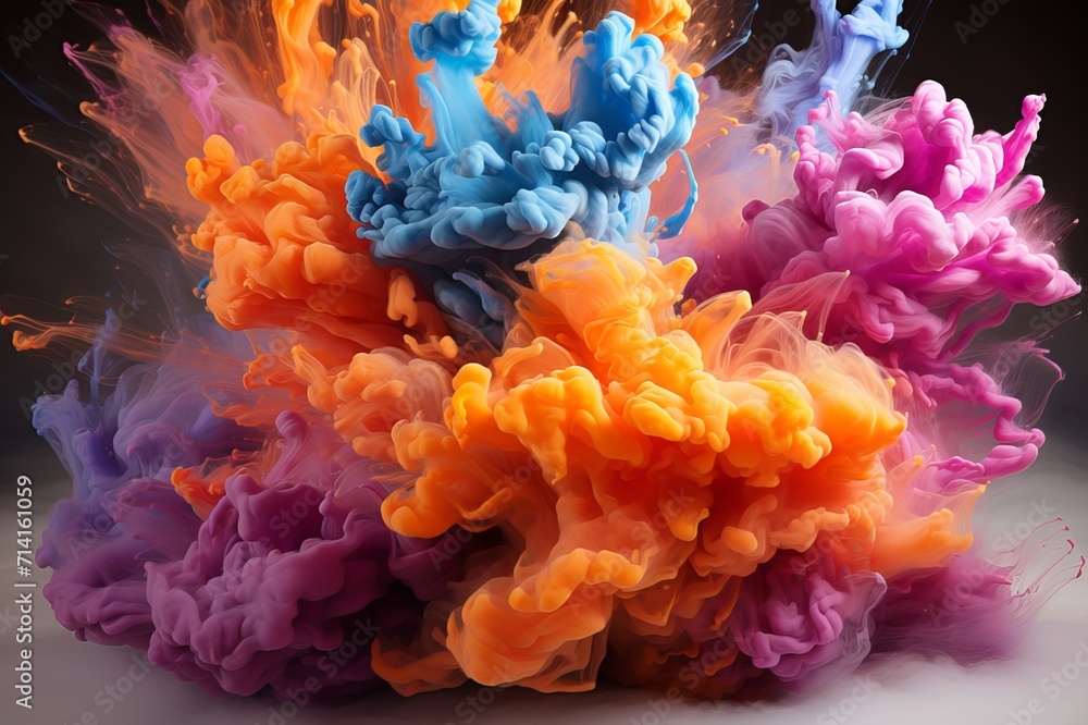 Obraz premium Abstract Colorful Burst Smoke Background Image Generated By AI