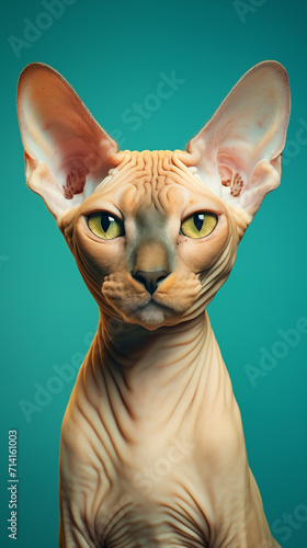 Sphynx Cat with Piercing Green Eyes © LAJT