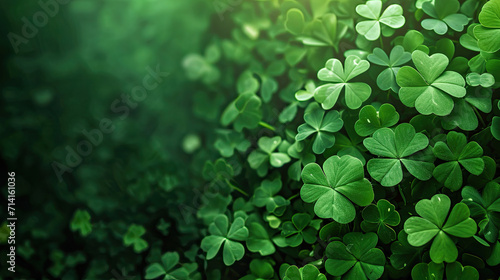 St. patrick's day background on green photo