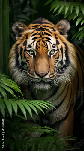 Tiger Gaze Amidst the Foliage