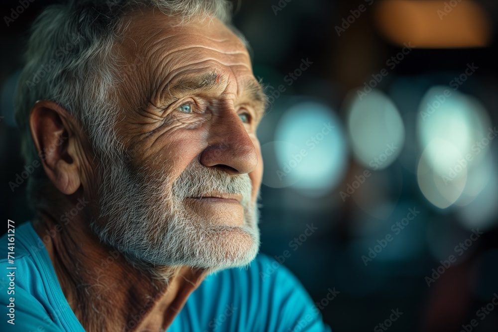 Elderly Man Focused on Gym Workout Elderly Man Focused on Gym Workout