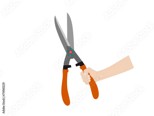 Grass scissors on a white background.