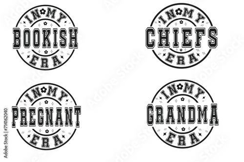 In My Bookish Era, In My chiefs Era, In My pregnant Era, In My grandma Era retro T-shirt