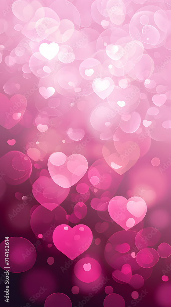 Pink heart and round bokeh abstract vector graphic design Pink heart and round bokeh abstract vector graphic design