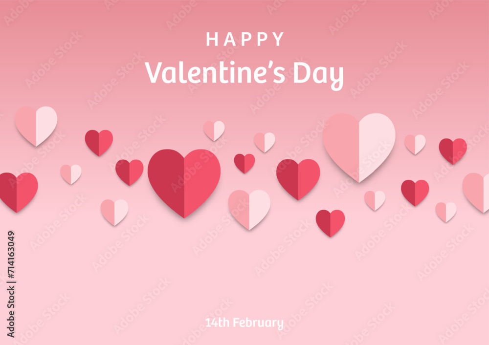 Vector illustration background, straight group of two tone color heart shapes in different sizes, theme of love or valentine Vector illustration background, straight group of two tone color heart shapes in different sizes, theme of love or valentine