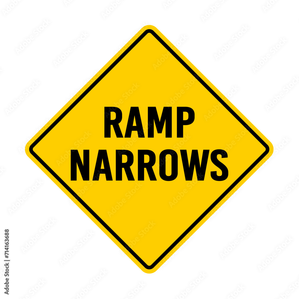 Ramp Narrows Sign Ramp Narrows Sign