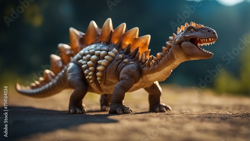    dinosaur with its mouth open stegosaurus © Jared