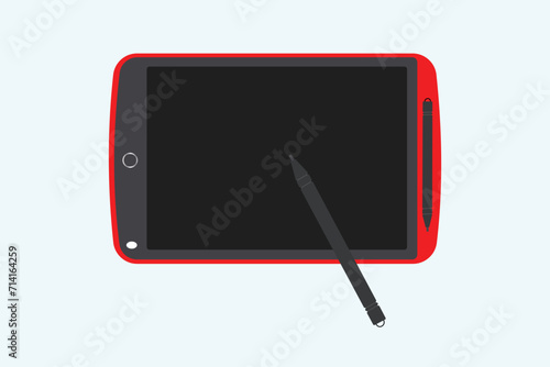 Digital graphics tablet with Drawing pen vector illustration

