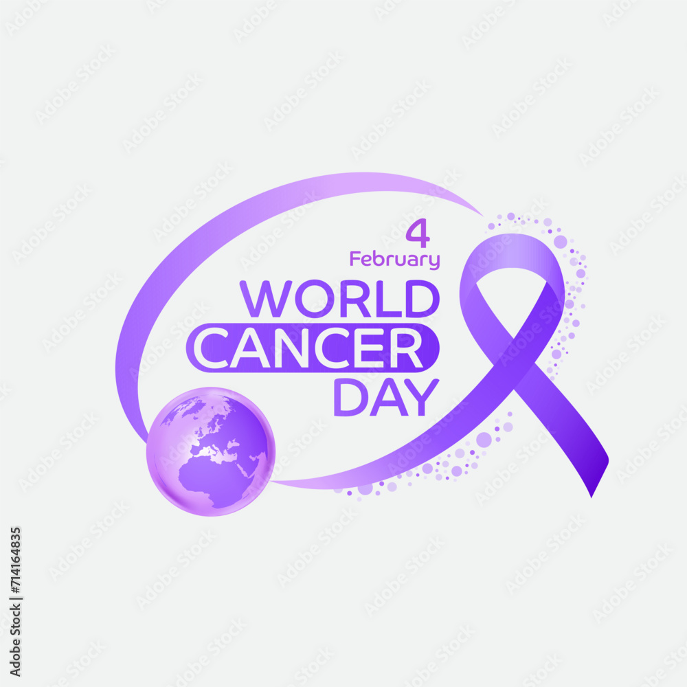 concept logo design event World cancer day concept logo design event World cancer day