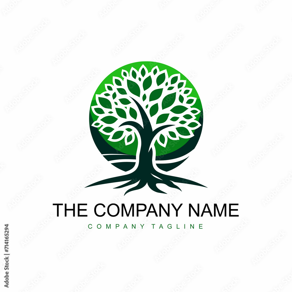 Fototapeta premium A green tree logo for your company
