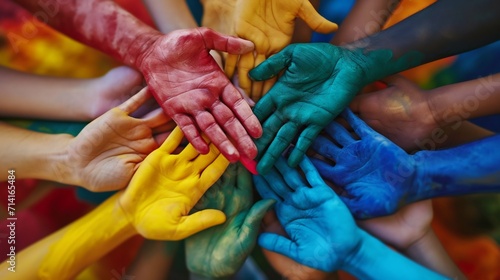 Unity in Colorful Harmony. Generative ai photo