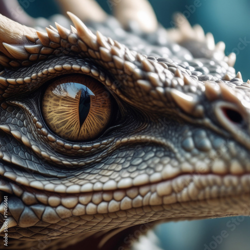 close-up, the eyes of a Dragon, with fine skin details visible. ai generative © Big