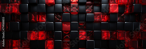 未来的なデザイン：赤と黒の幾何学的な形状 - Futuristic Design: Red and Black Geometric Shapes,Generative AI 