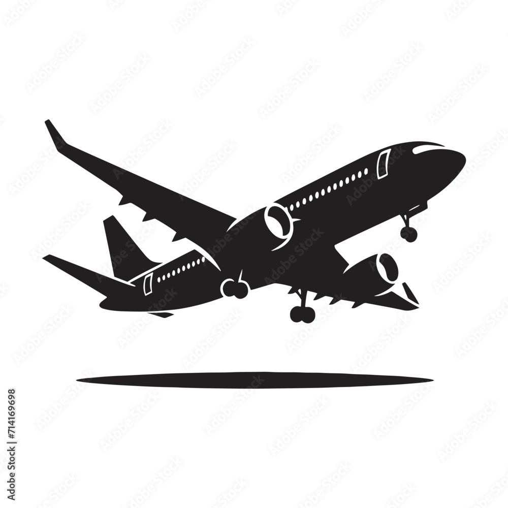 Celestial sojourn: Captivating airplane silhouette, a testament to the allure of the skies - airplane vector airplane silhouette - airplane illustration

