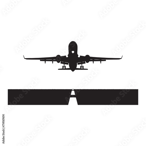 Celestial elegance: Graceful airplane silhouette, a visual ode to the wonders of flight - airplane silhouette - airplane illustration  © Verslood