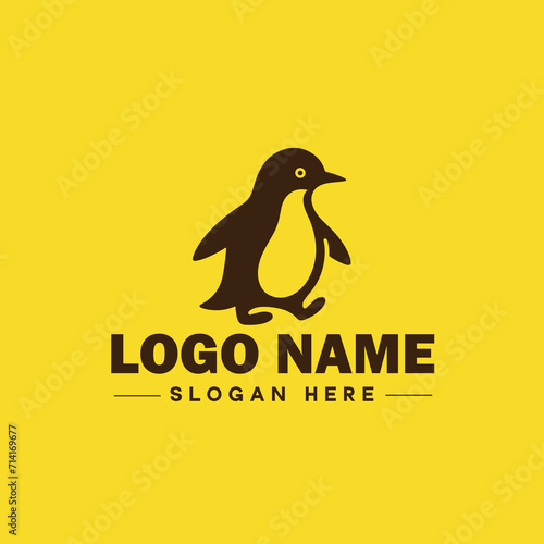 penguin logo and icon clean flat modern minimalist business and luxury brand logo design editable vector