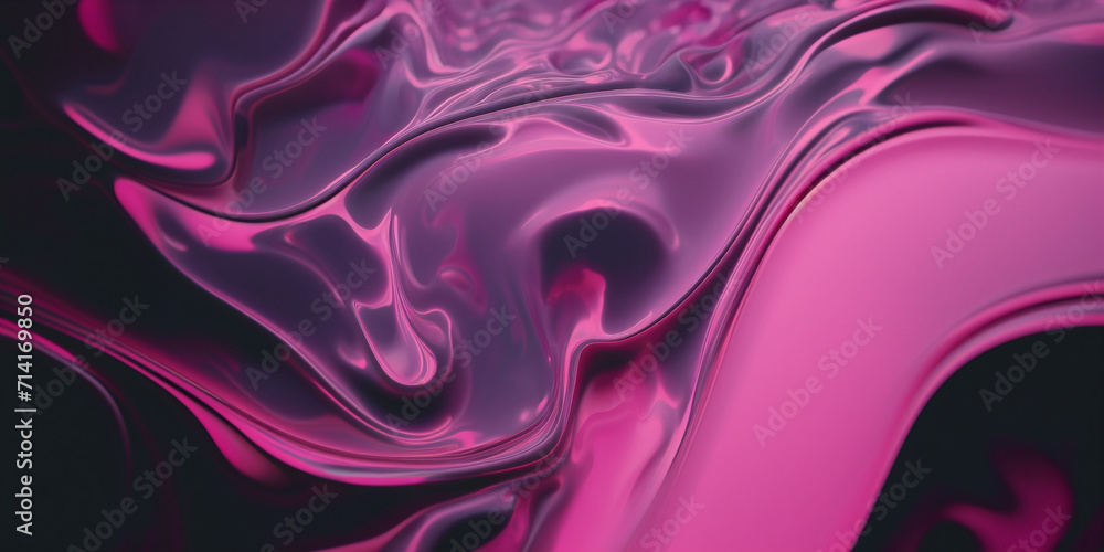 Obraz premium Abstract purple liquid wavy shapes futuristic banner. Glowing retro waves vector background