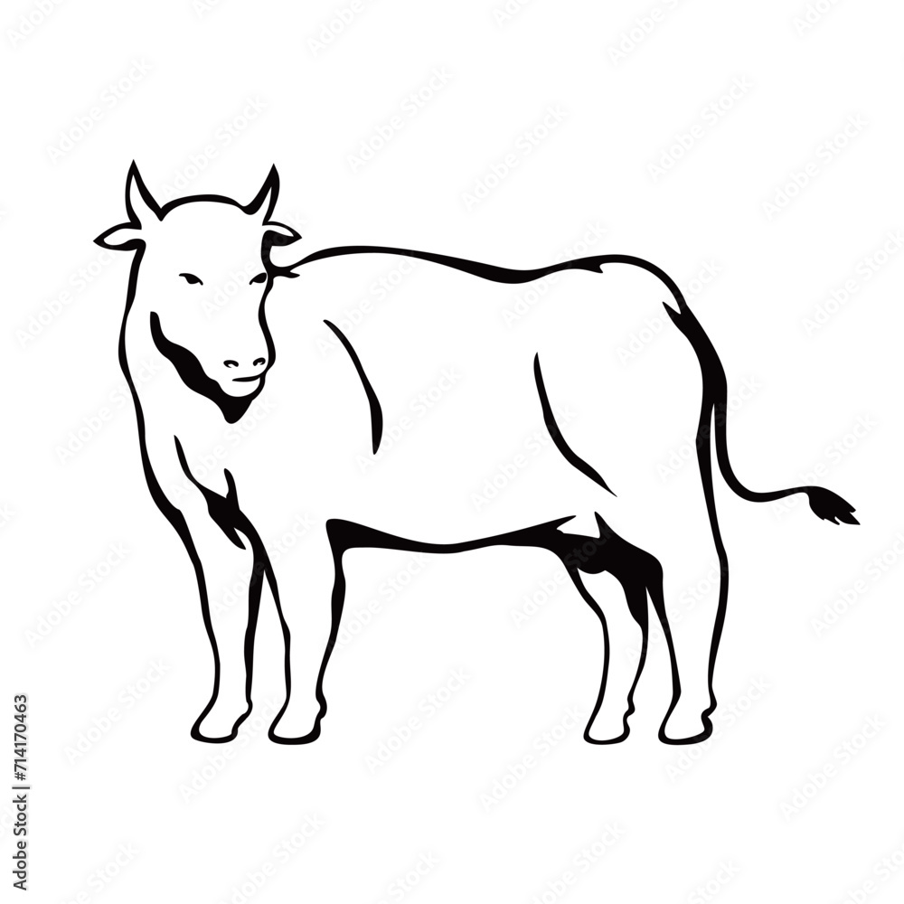 cow silhouette design. agriculture animal sign and symbol