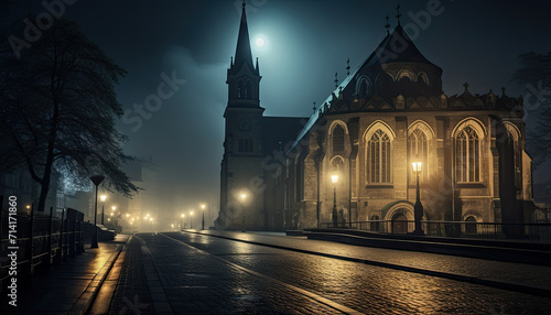 Panoramic photo of a historical church © Alex_iArt