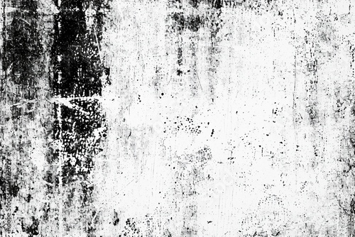 Cracked Elegance: Abstract Black and White Grunge Background with a Texture of Chips and Dots photo
