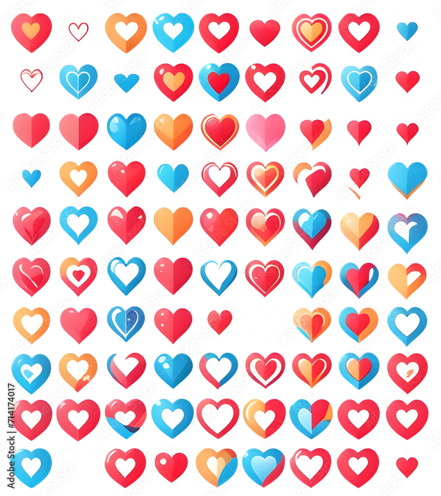 Set of valentine hearts Set of valentine hearts