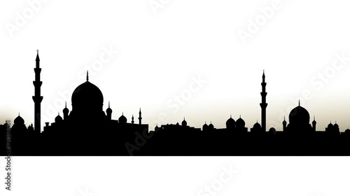 black landscape silhouette Ramadan kareem Mosque Concept, Islam. Ramadan kareem, Mosque. Islamic Celebration Concept photo