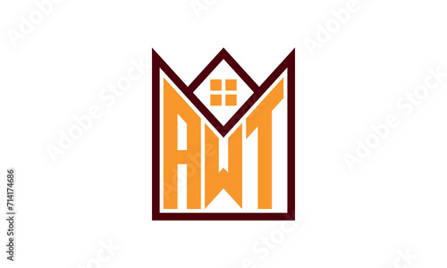 AWT initial letter real estate builders logo design vector. construction ,housing, home marker, property, building, apartment, flat, compartment, business, corporate, house rent, rental, commercial 
