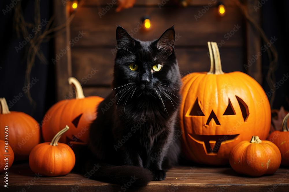 jack o lantern halloween pumpkins and black cat jack o lantern halloween pumpkins and black cat