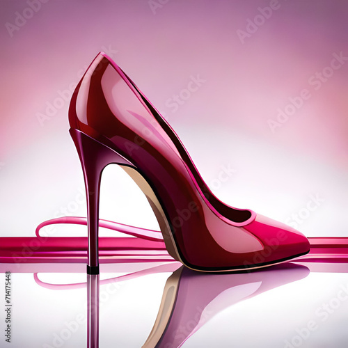 a super fashionable Light Pink, Hot Pink and Maroon pair of stilettos