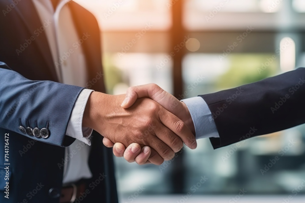 Businessman shaking hands a meeting with partners, with happiness outside, setting goals and planning the way to success. Collaborative teamwork. Businessman shaking hands a meeting with partners, with happiness outside, setting goals and planning the way to success. Collaborative teamwork.