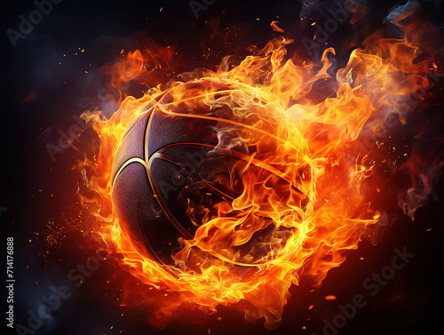 Basketball on flames