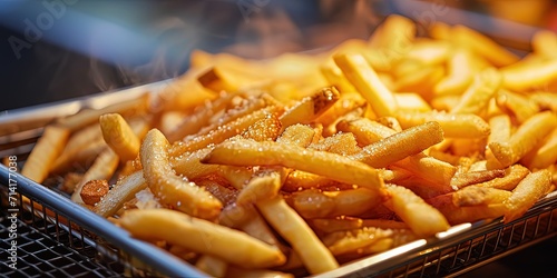 Freshly cooked French fries   cheese sauce   ketchup   BBQ sauce   fast food   restaurant   junk food   wallpaper   background.