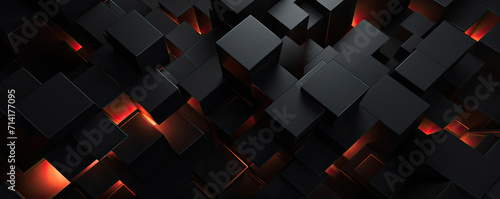 Black geometric abstract with shine lines.