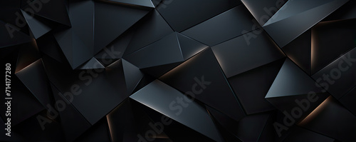 Black geometric abstract with shine lines. photo