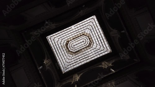 Ceiling window of Royal Alcazar of Seville is a historic palace in Spain and formerly the site of the Islamic-era citadel of the city begun in the 10th century and then developed into a larger complex photo