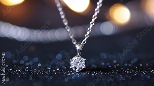 A close-up photograph of a diamond necklace photo